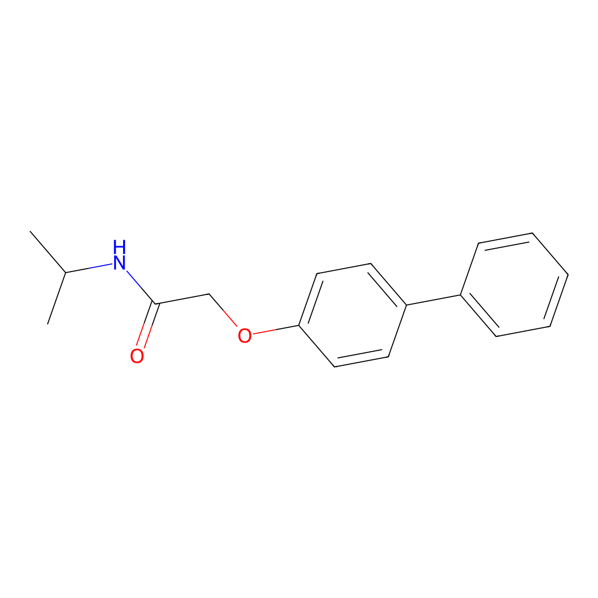 N-(methylethyl)-2-(4-phenylphenoxy)acetamide molecular structure, CAS 302550-59-0