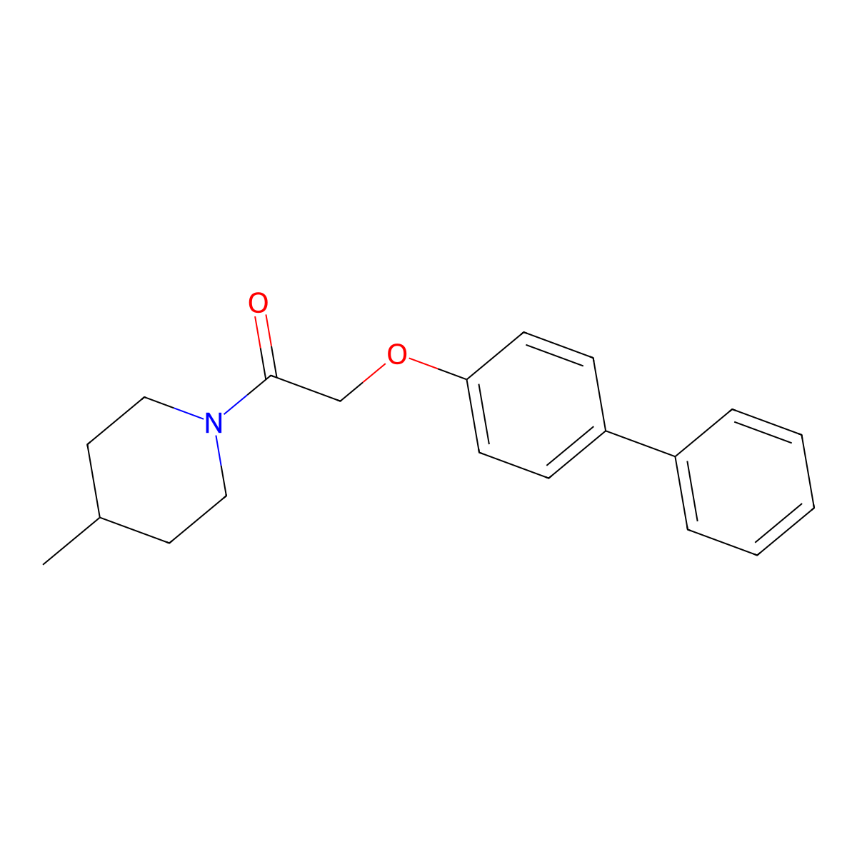 1-(4-Methylpiperidyl)-2-(4-phenylphenoxy)ethan-1-one molecular structure, CAS 302550-63-6
