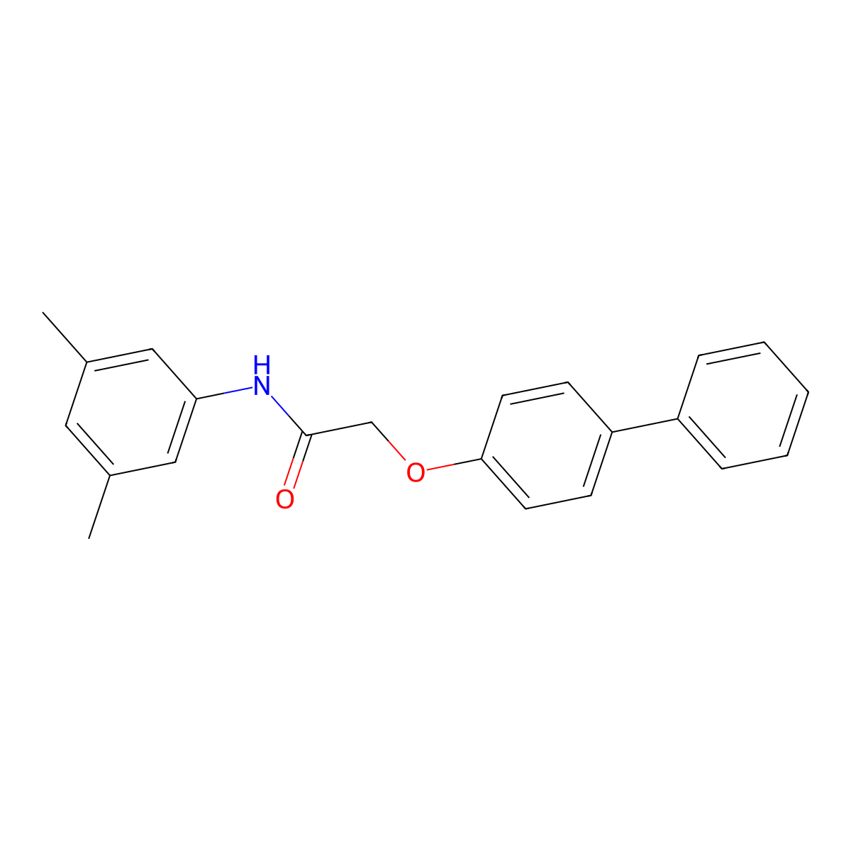 N-(3,5-dimethylphenyl)-2-(4-phenylphenoxy)acetamide molecular structure, CAS 302550-73-8
