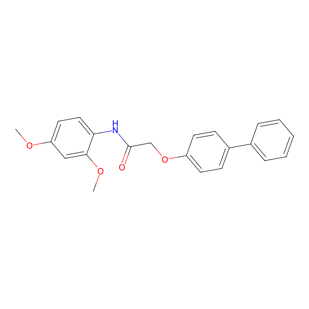 N-(2,4-dimethoxyphenyl)-2-(4-phenylphenoxy)acetamide molecular structure, CAS 302550-80-7