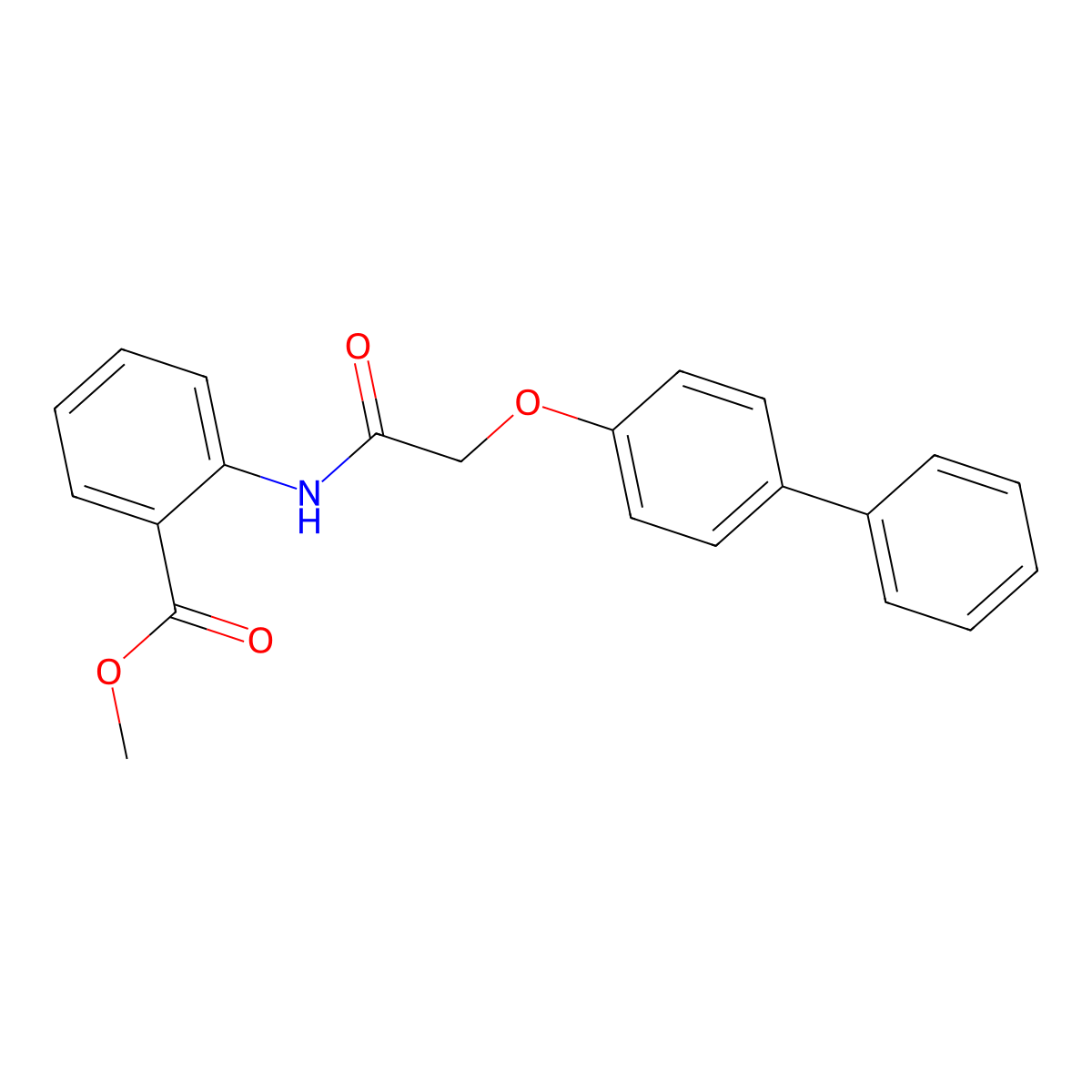 Methyl 2-[2-(4-phenylphenoxy)acetylamino]benzoate molecular structure, CAS 302550-86-3