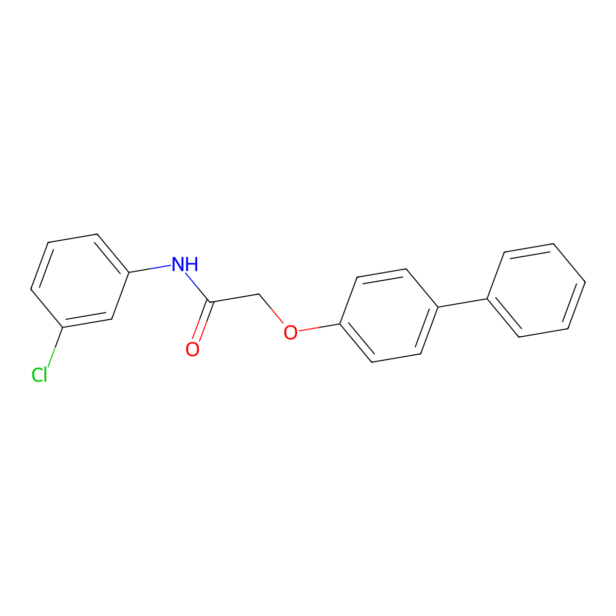2-([1,1'-Biphenyl]-4-yloxy)-N-(3-chlorophenyl)acetamide molecular structure, CAS 302550-91-0