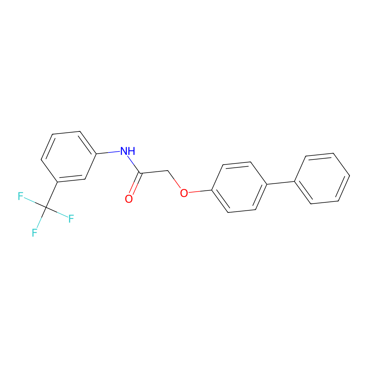 2-([1,1'-Biphenyl]-4-yloxy)-N-(3-(trifluoromethyl)phenyl)acetamide molecular structure, CAS 302551-12-8