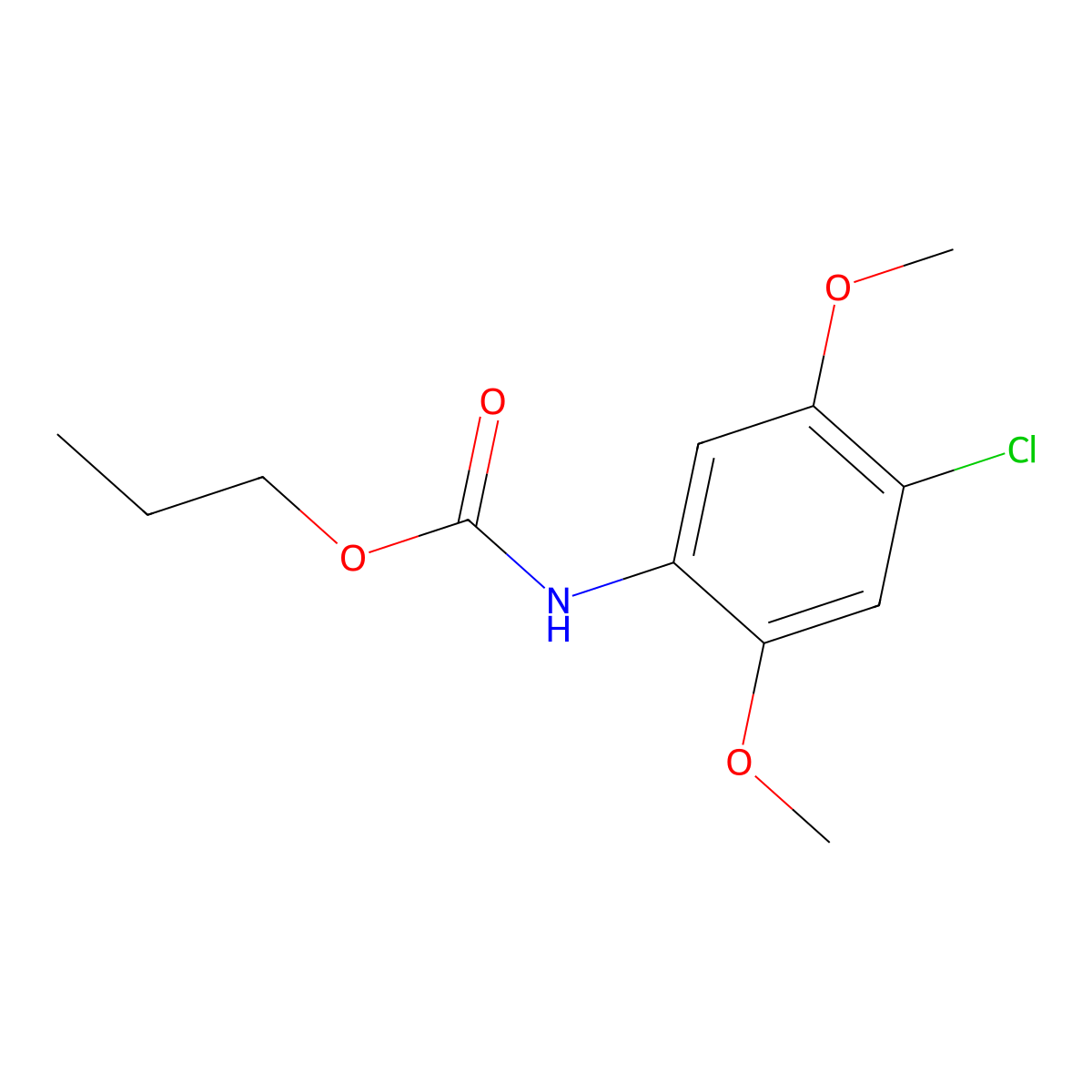 propyl N-(4-chloro-2,5-dimethoxyphenyl)carbamate molecular structure, CAS 302551-26-4