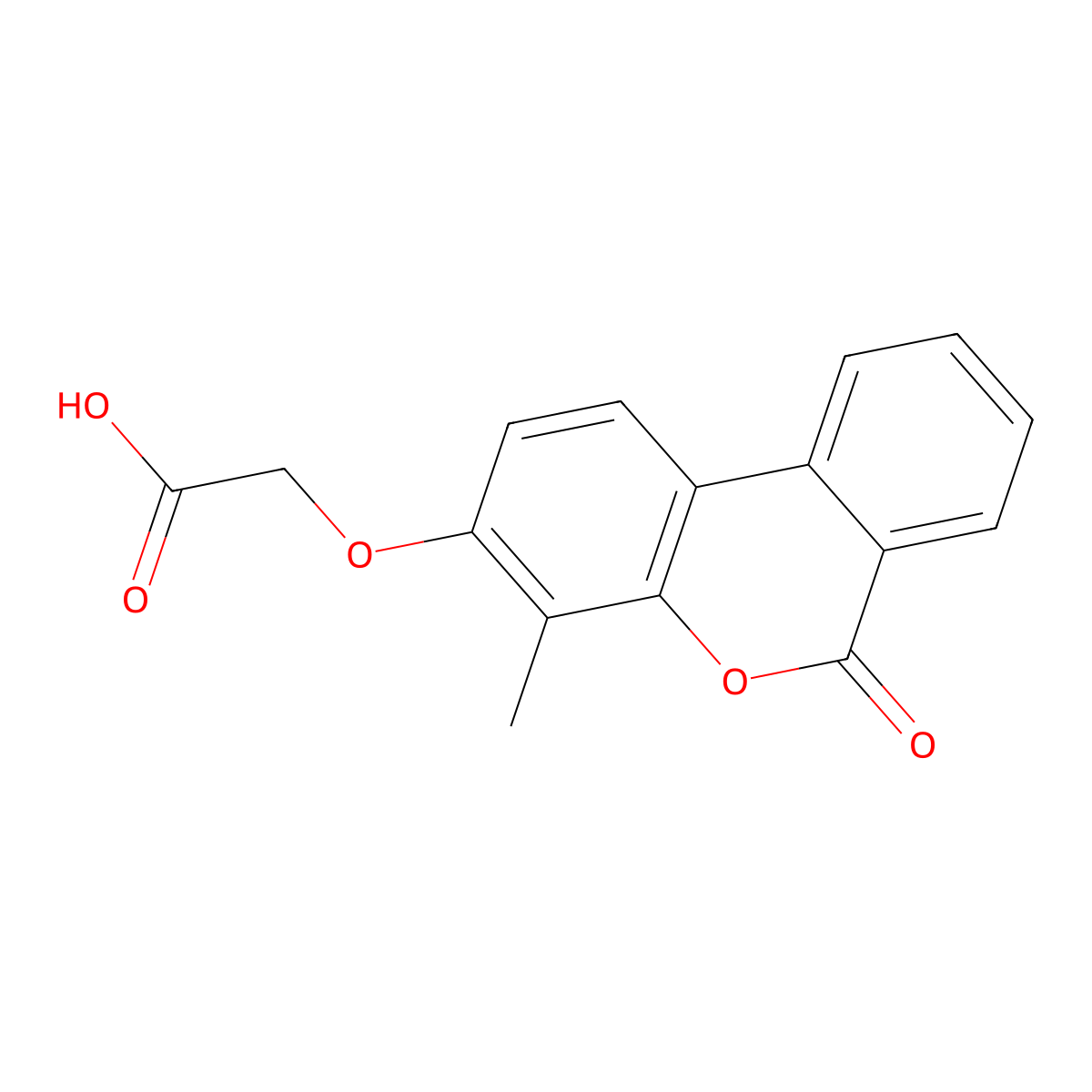 [(4-methyl-6-oxo-6H-benzo[c]chromen-3-yl)oxy]acetic acid molecular structure, CAS 302551-56-0