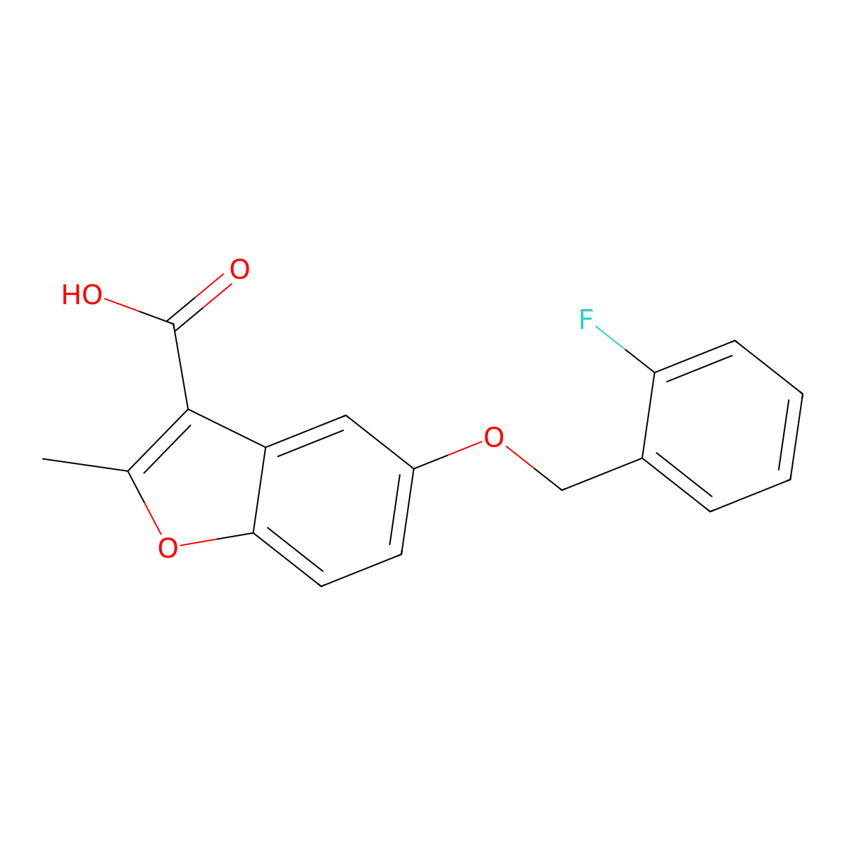 5-[(2-Fluorophenyl)methoxy]-2-methyl-1-benzofuran-3-carboxylic acid molecular structure, CAS 302551-88-8