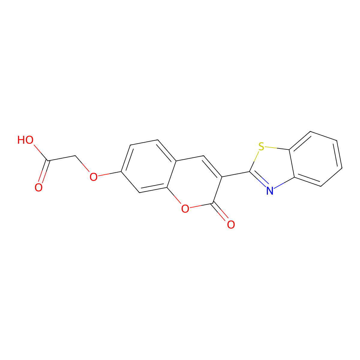 2-(3-Benzothiazol-2-yl-2-oxochromen-7-yloxy)acetic acid molecular structure, CAS 302551-90-2
