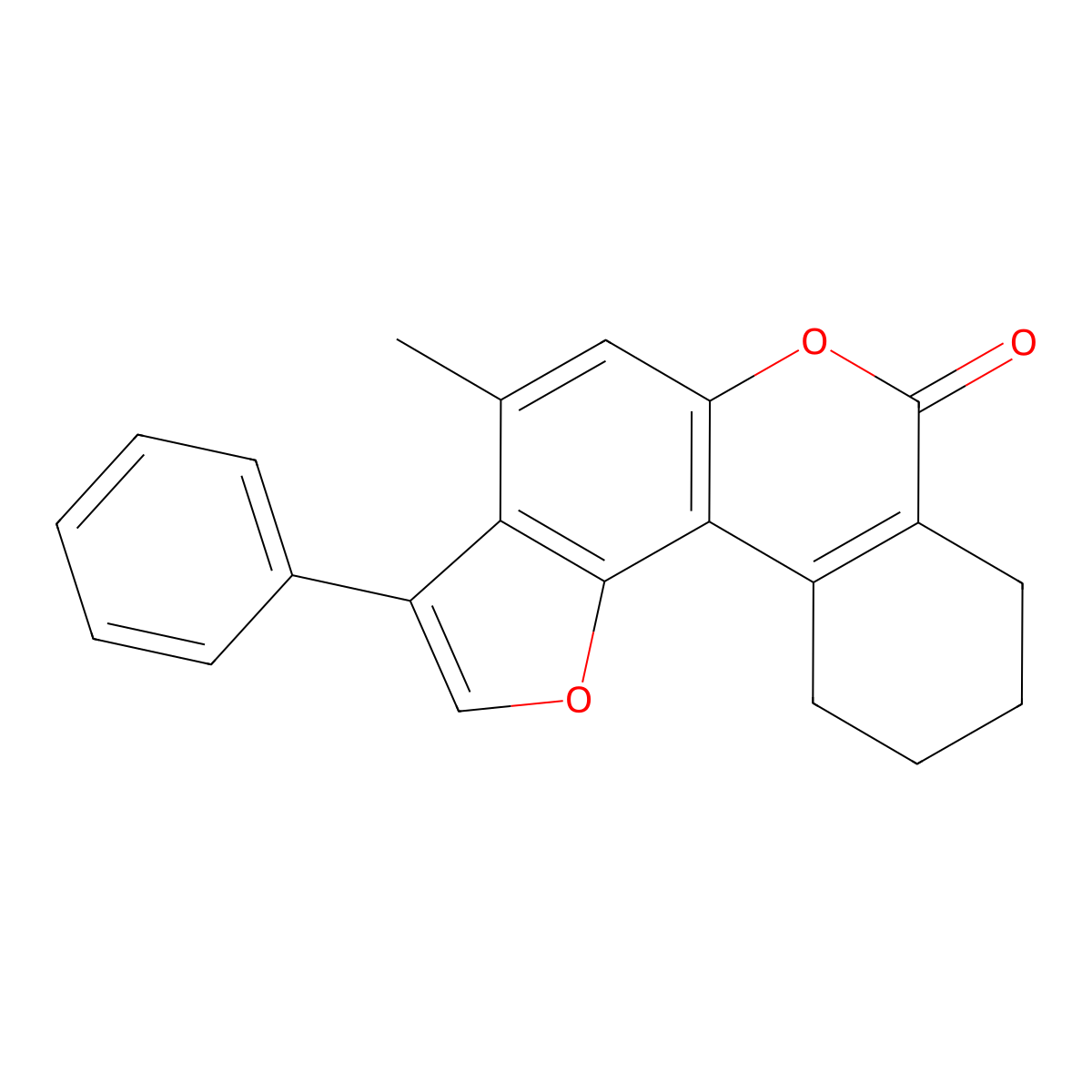 4-methyl-3-phenyl-8,9,10,11-tetrahydro-7H-benzo[c]furo[2,3-f]chromen-7-one molecular structure, CAS 302551-99-1