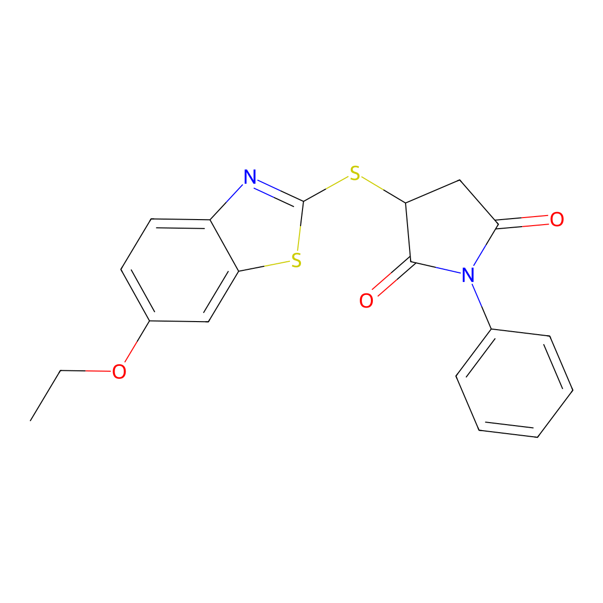 3-[(6-Ethoxy-1,3-benzothiazol-2-yl)sulfanyl]-1-phenylpyrrolidine-2,5-dione molecular structure, CAS 302552-58-5
