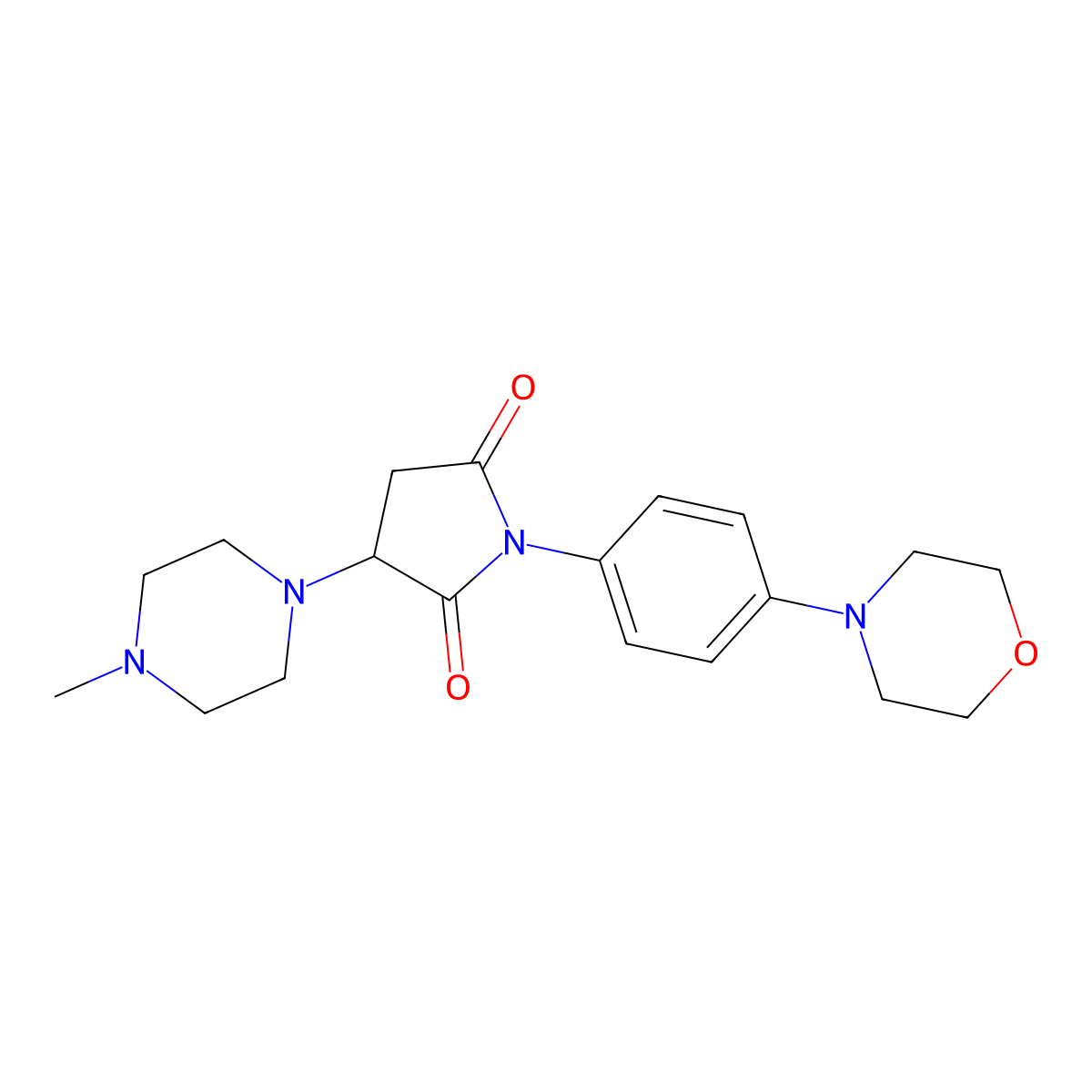 3-(4-Methylpiperazin-1-yl)-1-(4-morpholinophenyl)pyrrolidine-2,5-dione molecular structure, CAS 302552-63-2