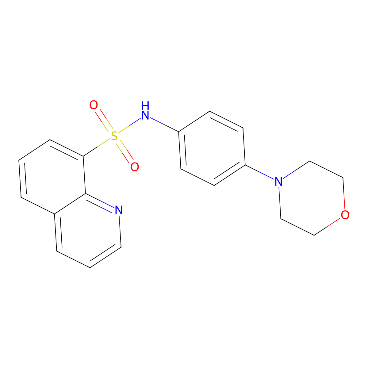 N-[4-(morpholin-4-yl)phenyl]quinoline-8-sulfonamide molecular structure, CAS 302552-64-3