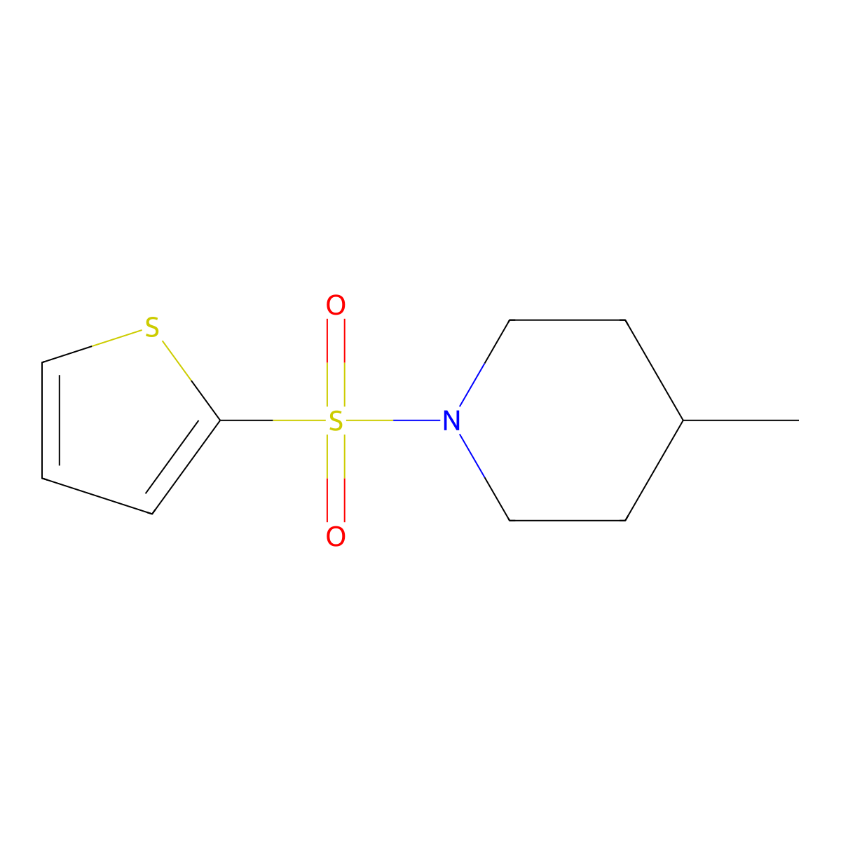 4-Methyl-1-(2-thienylsulfonyl)piperidine molecular structure, CAS 302552-66-5