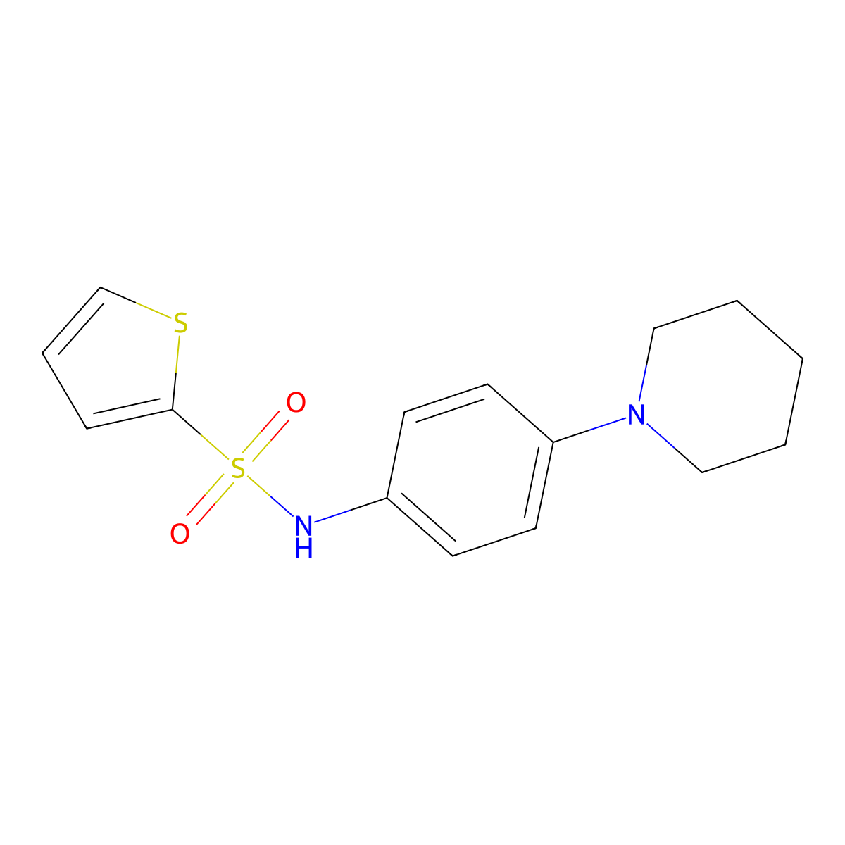 (4-Piperidylphenyl)(2-thienylsulfonyl)amine molecular structure, CAS 302552-67-6