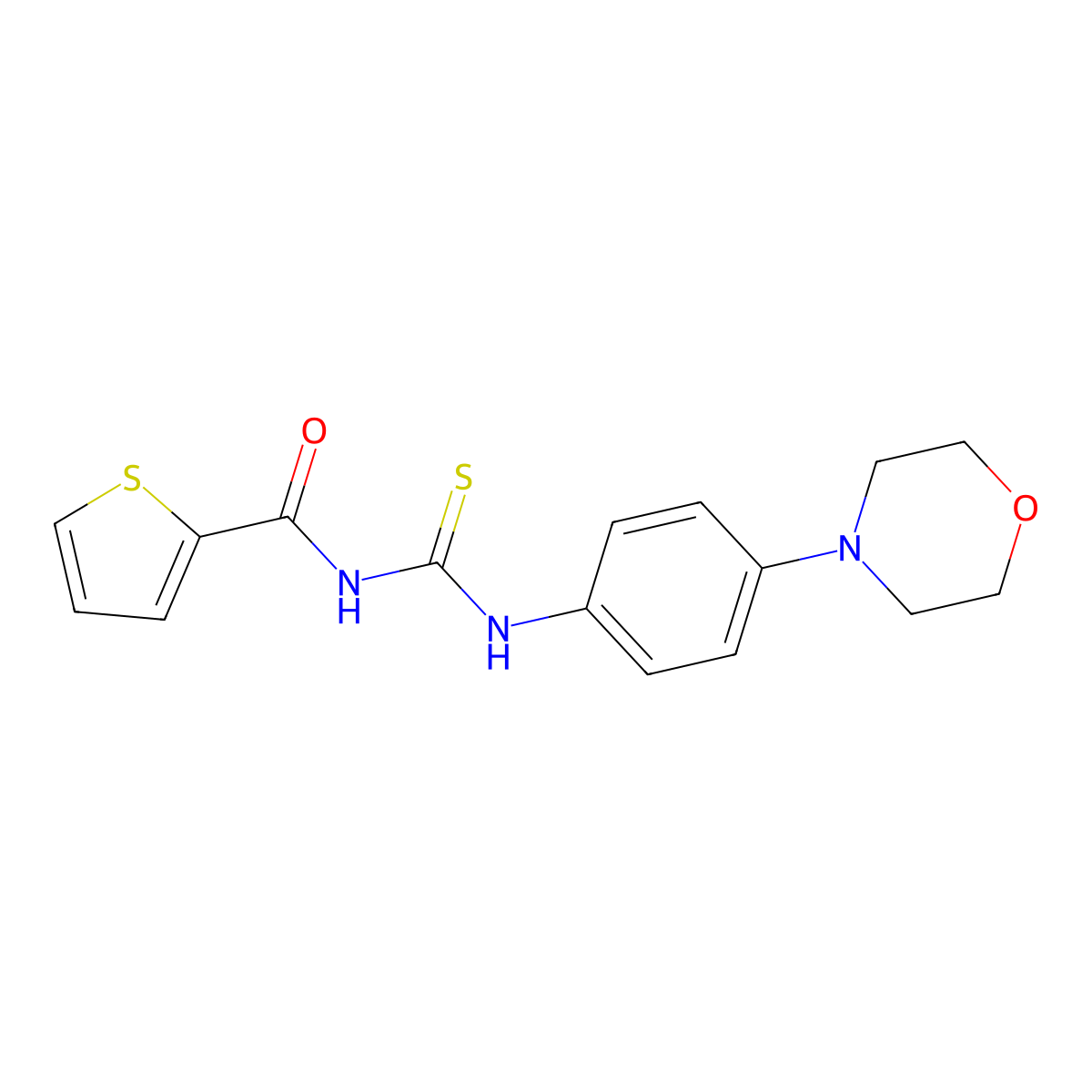 N-((4-morpholinophenyl)carbamothioyl)thiophene-2-carboxamide molecular structure, CAS 302552-71-2