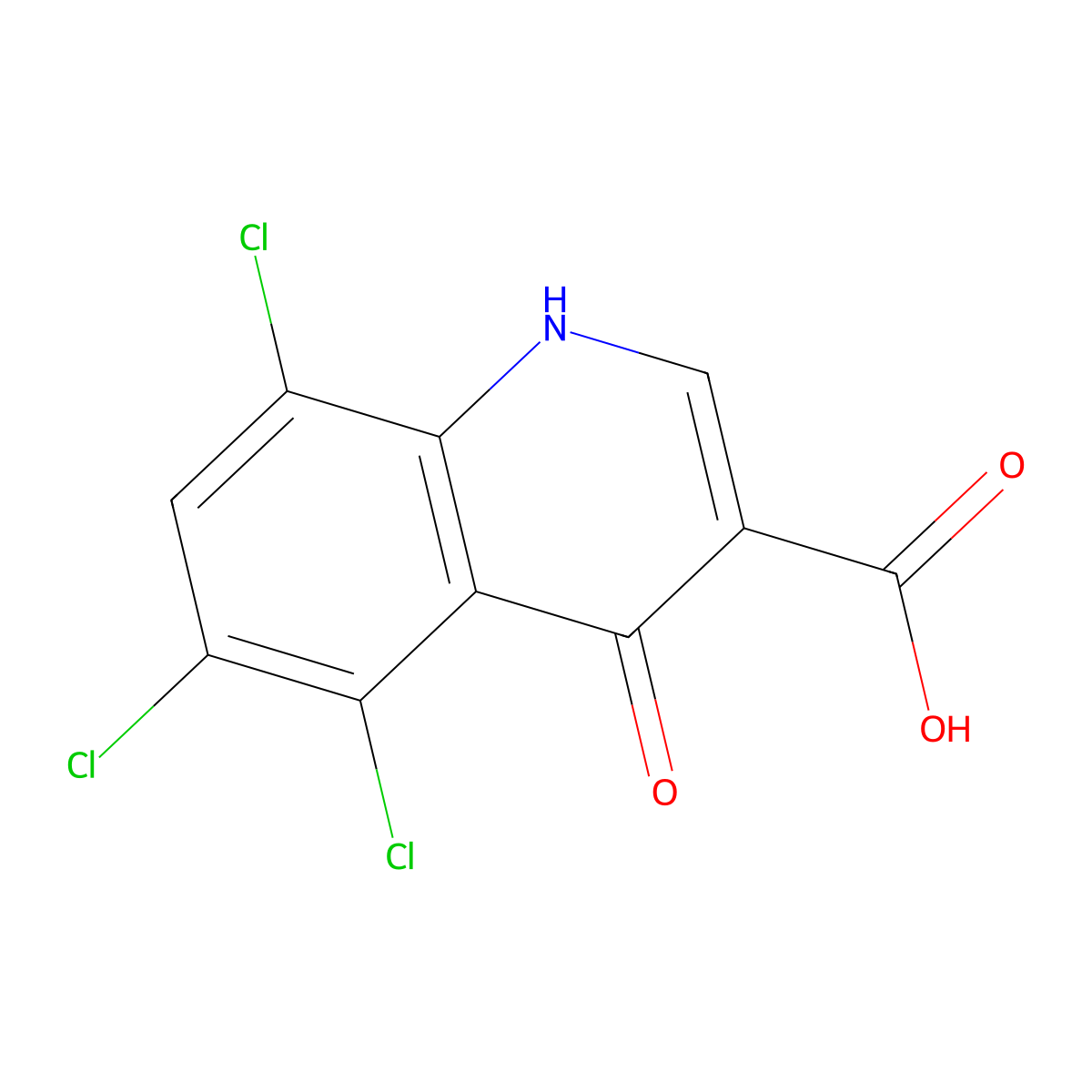 5,6,8-Trichloro-1,4-dihydro-4-oxo-3-quinolinecarboxylic acid molecular structure, CAS 302553-01-1