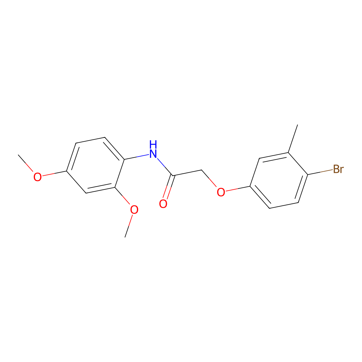 2-(4-bromo-3-methylphenoxy)-N-(2,4-dimethoxyphenyl)acetamide molecular structure, CAS 302553-12-4