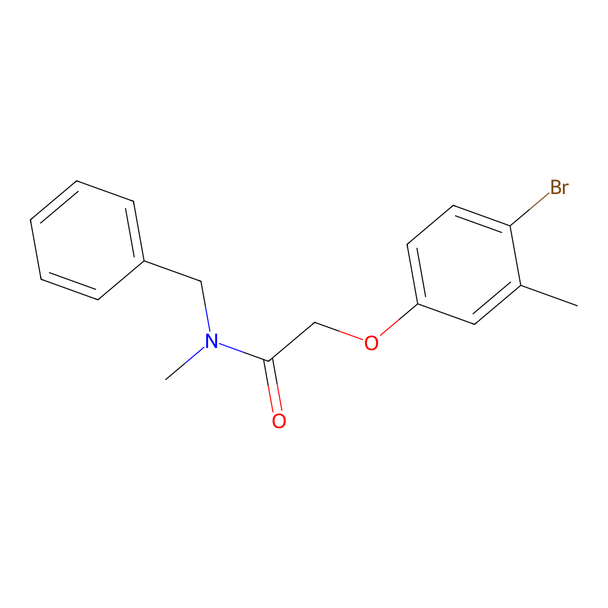 N-benzyl-2-(4-bromo-3-methylphenoxy)-N-methylacetamide molecular structure, CAS 302553-15-7