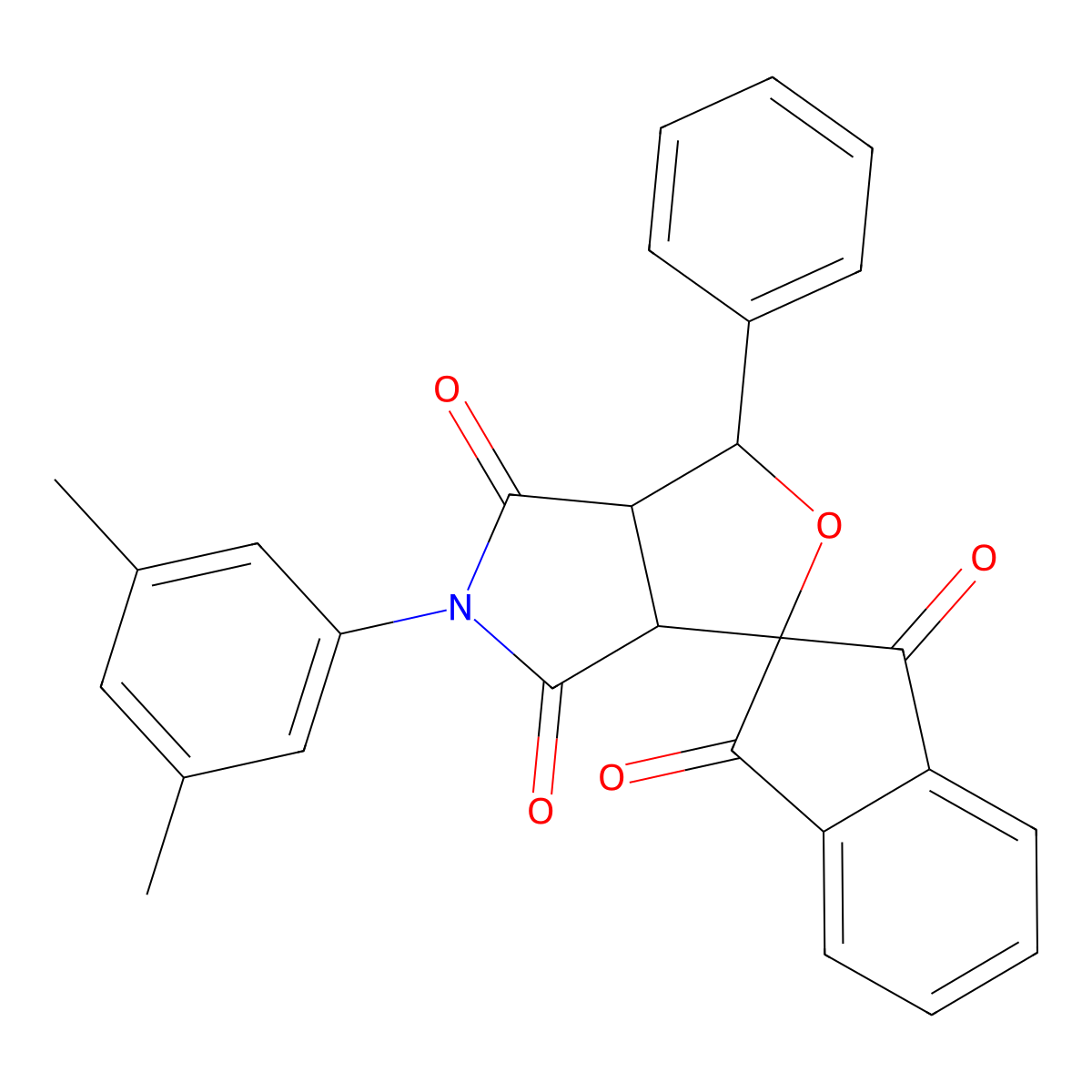 5-(3,5-dimethylphenyl)-3-phenyl-3a,6a-dihydrospiro[furo[3,4-c]pyrrole-1,2'-indene]-1',3',4,6(3H,5H)-tetrone molecular structure, CAS 302553-39-5