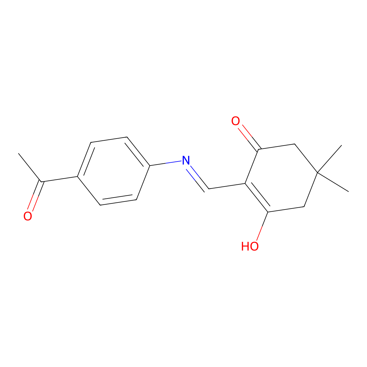 2-{[(4-Acetylphenyl)amino]methylidene}-5,5-dimethylcyclohexane-1,3-dione molecular structure, CAS 302553-84-0