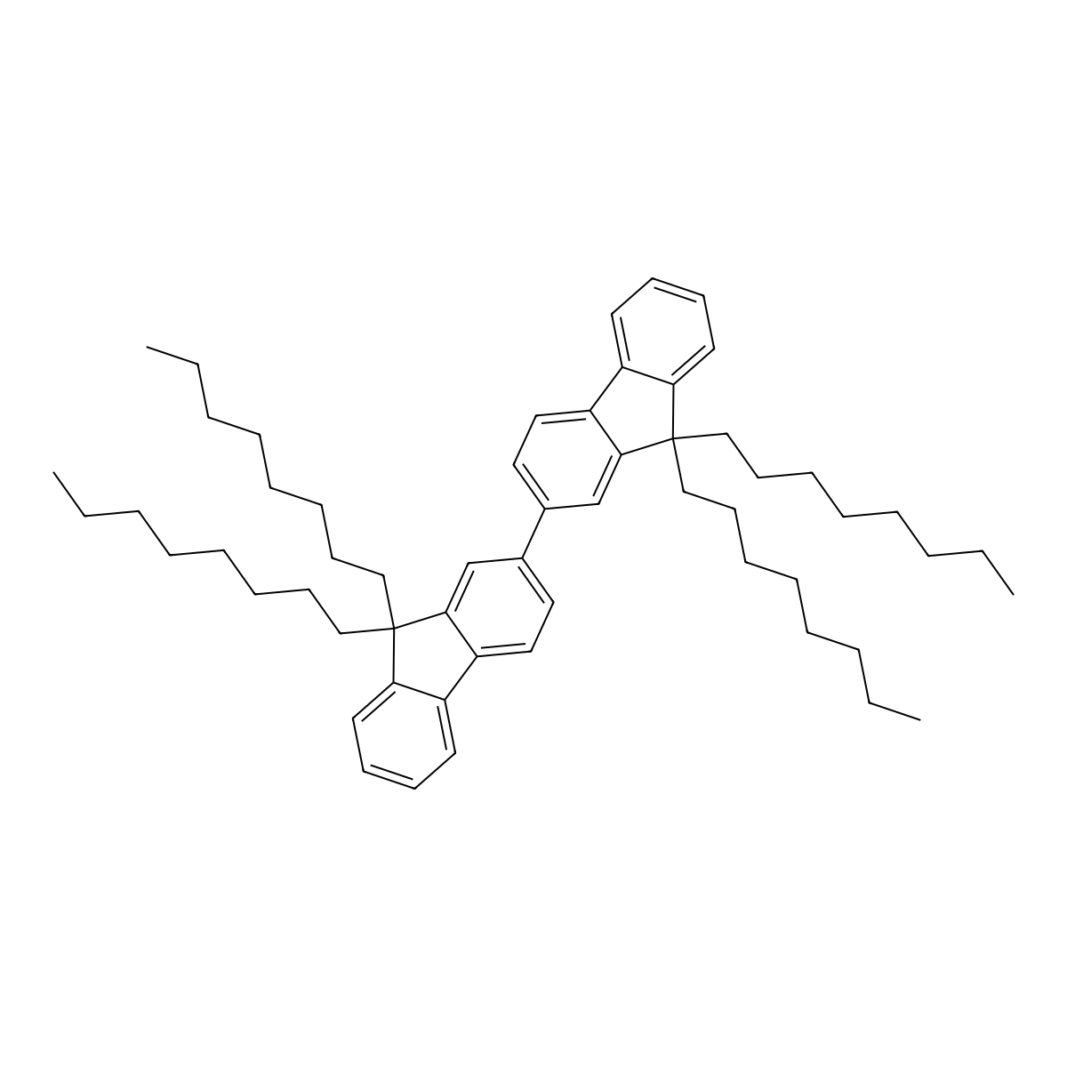 9,9,9',9'-Tetraoctyl-9H,9'H-2,2'-bifluorene molecular structure, CAS 302554-79-6