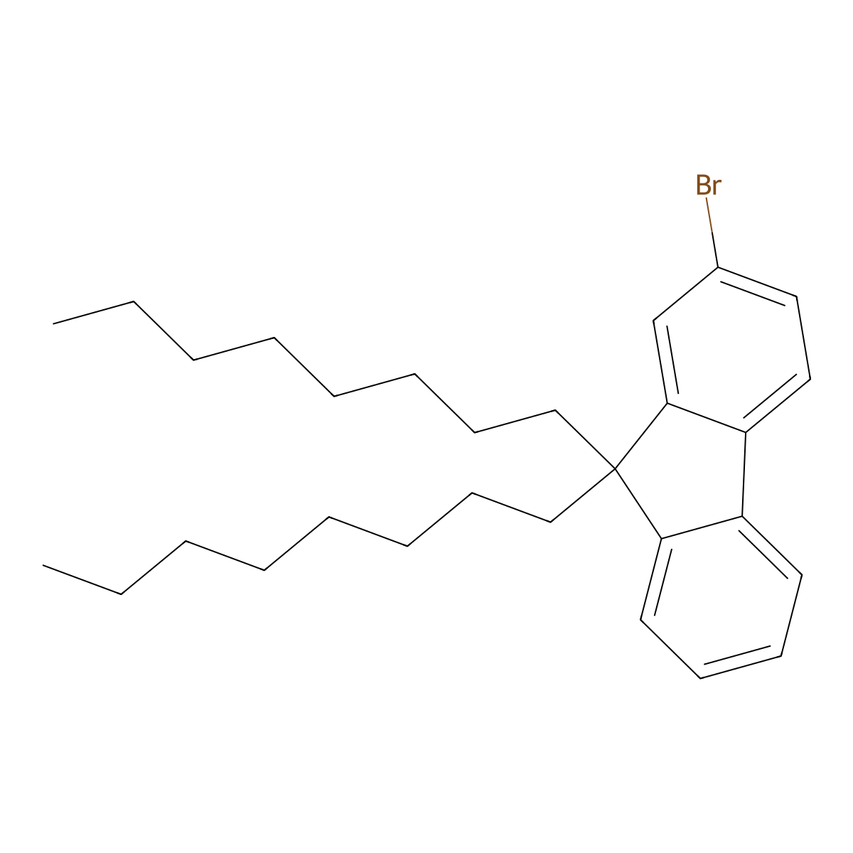 2-Bromo-9,9-di-n-octylfluorene molecular structure, CAS 302554-80-9