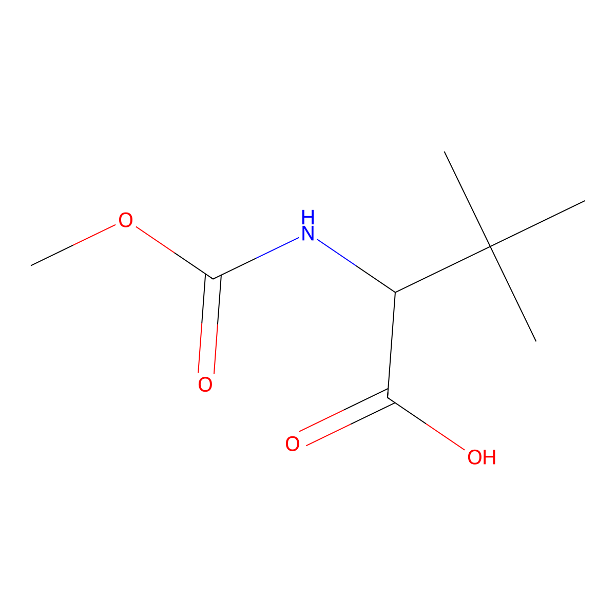 2-((Methoxycarbonyl)amino)-3,3-dimethylbutanoic acid molecular structure, CAS 302555-22-2