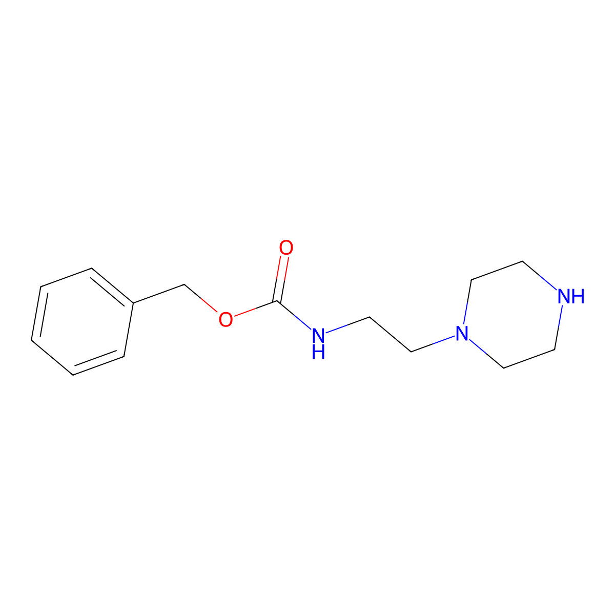 Benzyl (2-(piperazin-1-yl)ethyl)carbamate molecular structure, CAS 302557-33-1