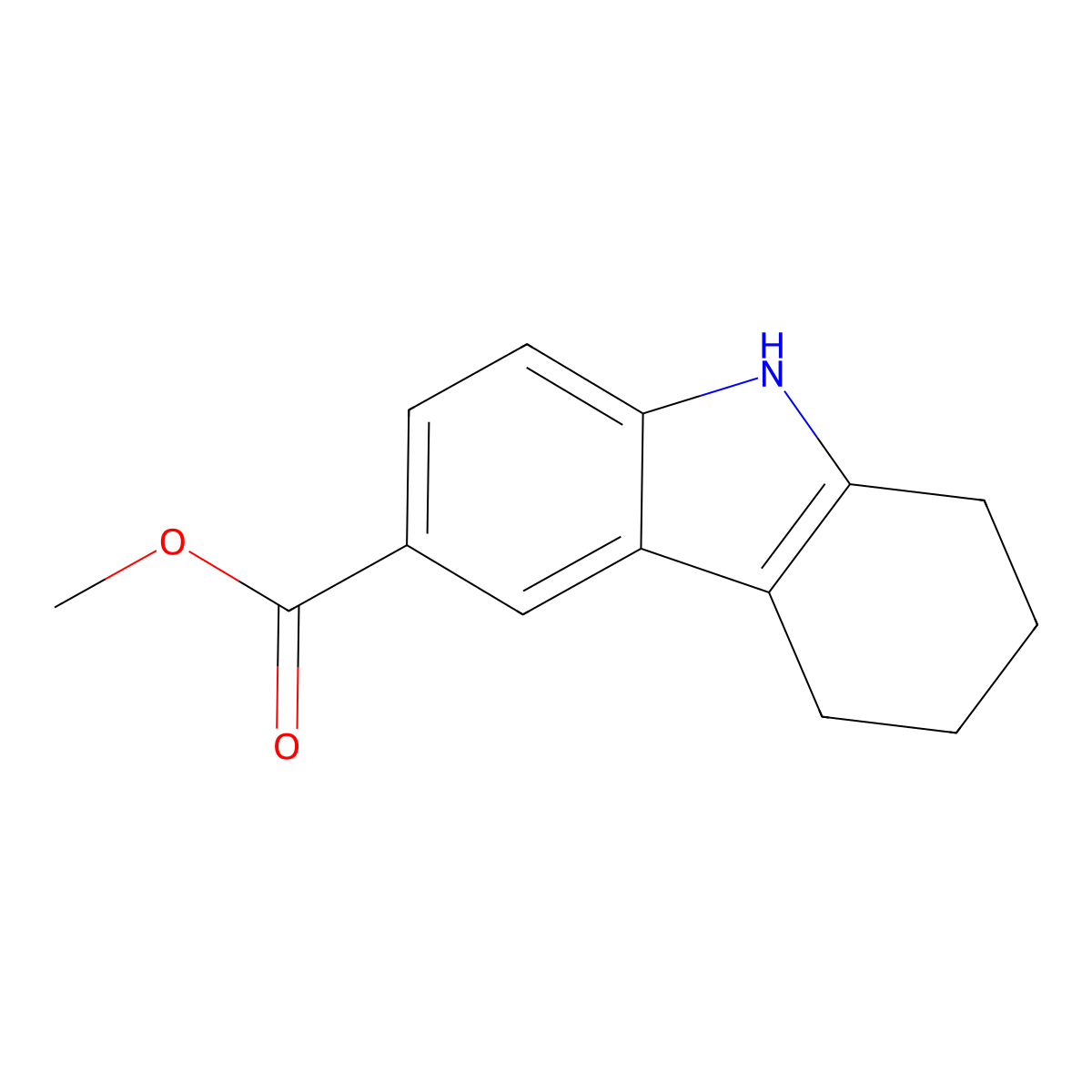 methyl 2,3,4,9-tetrahydro-1H-carbazole-6-carboxylate molecular structure, CAS 302557-44-4