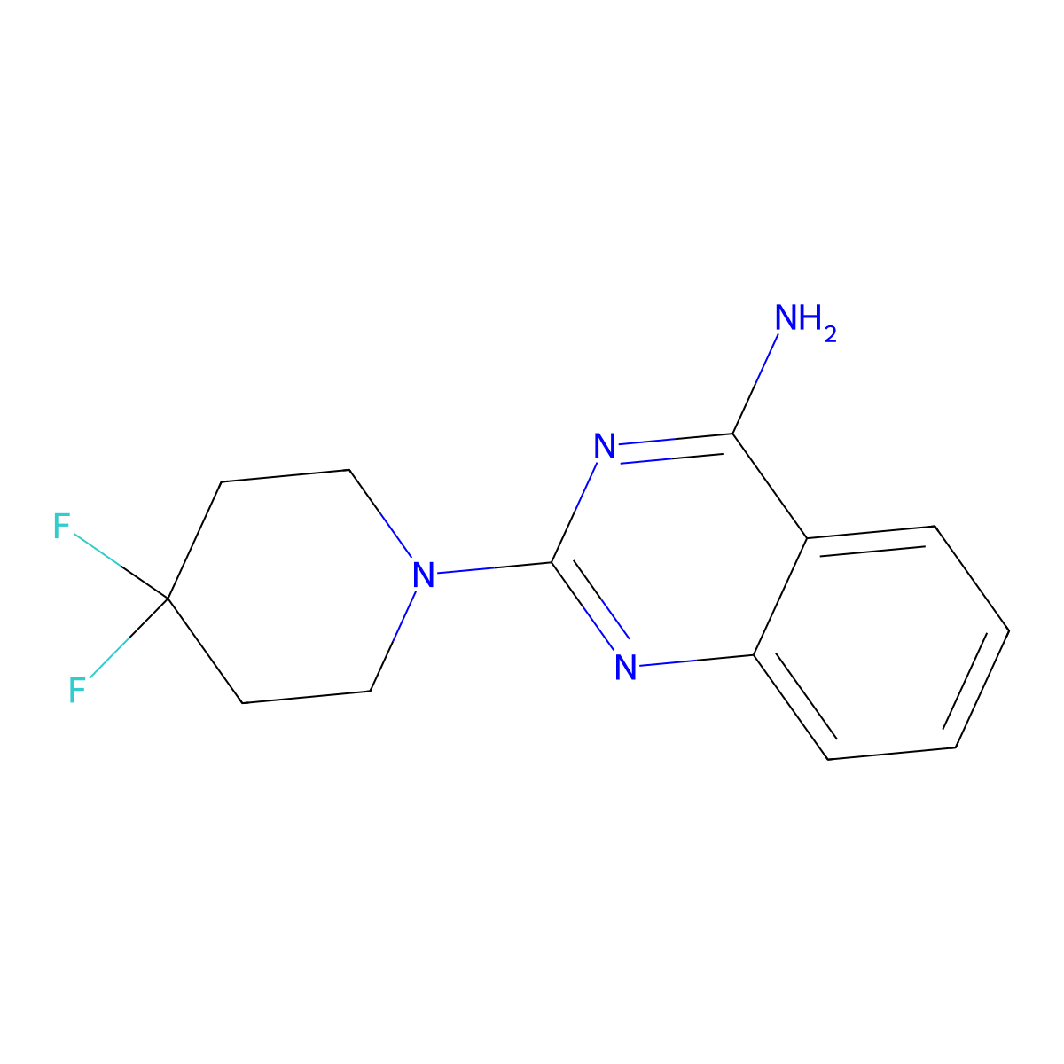 2-(4,4-Difluoropiperidin-1-yl)quinazolin-4-amine molecular structure, CAS 3025579-01-2