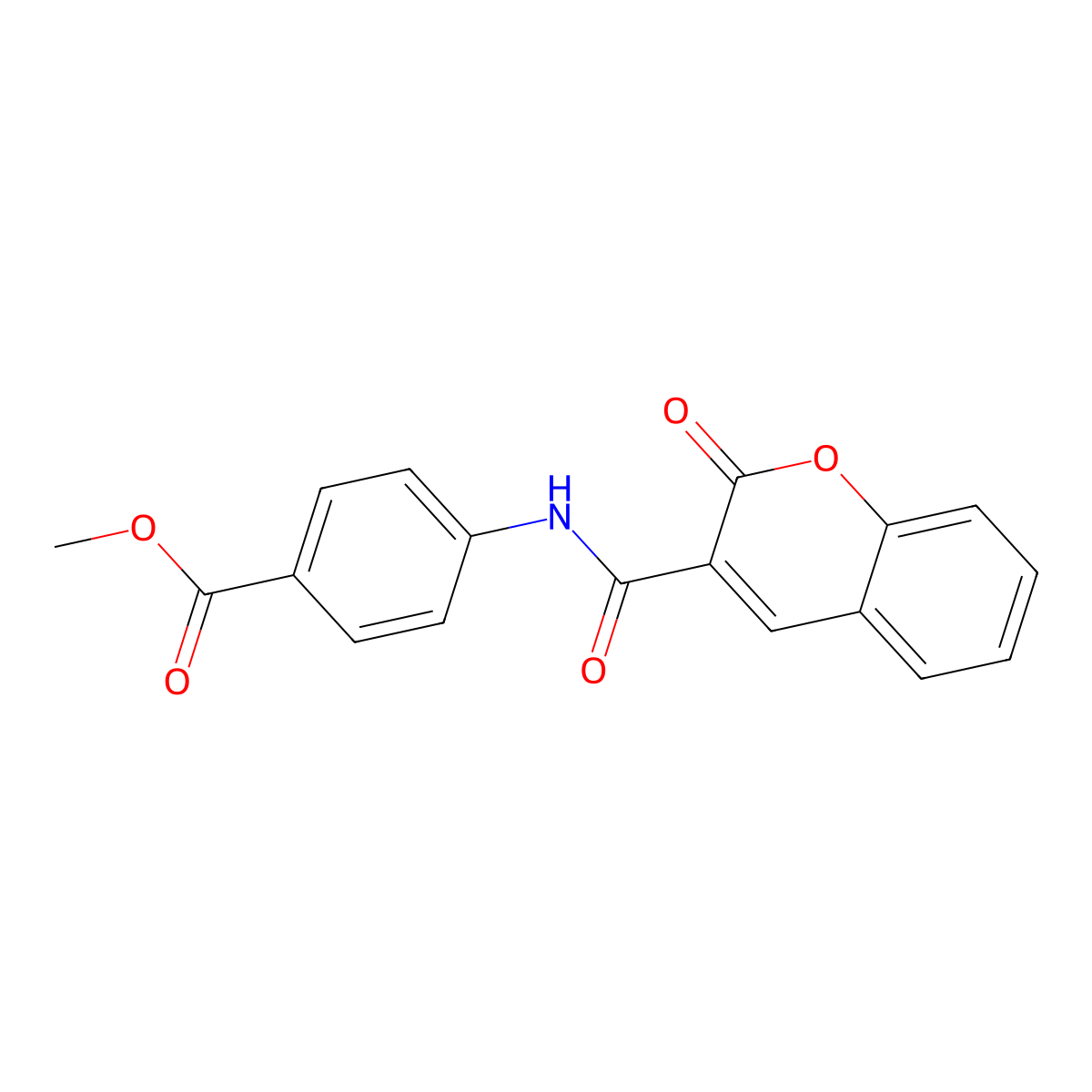 methyl 4-(2-oxo-2H-chromene-3-amido)benzoate molecular structure, CAS 302558-76-5