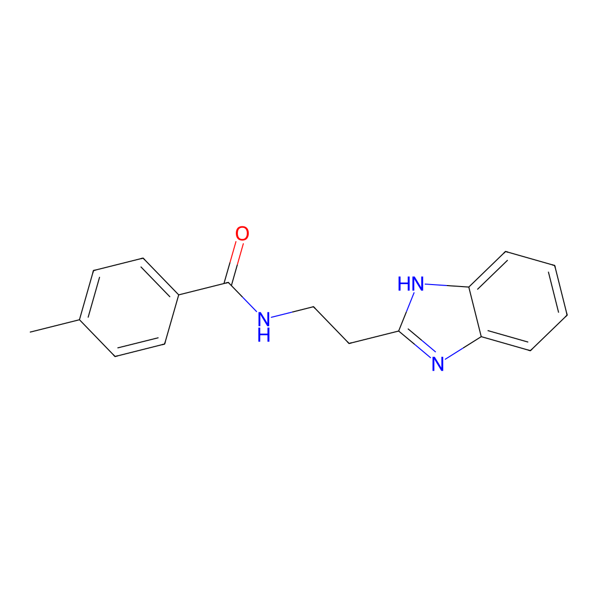 N-[2-(1H-benzimidazol-2-yl)ethyl]-4-methylbenzamide molecular structure, CAS 302558-80-1