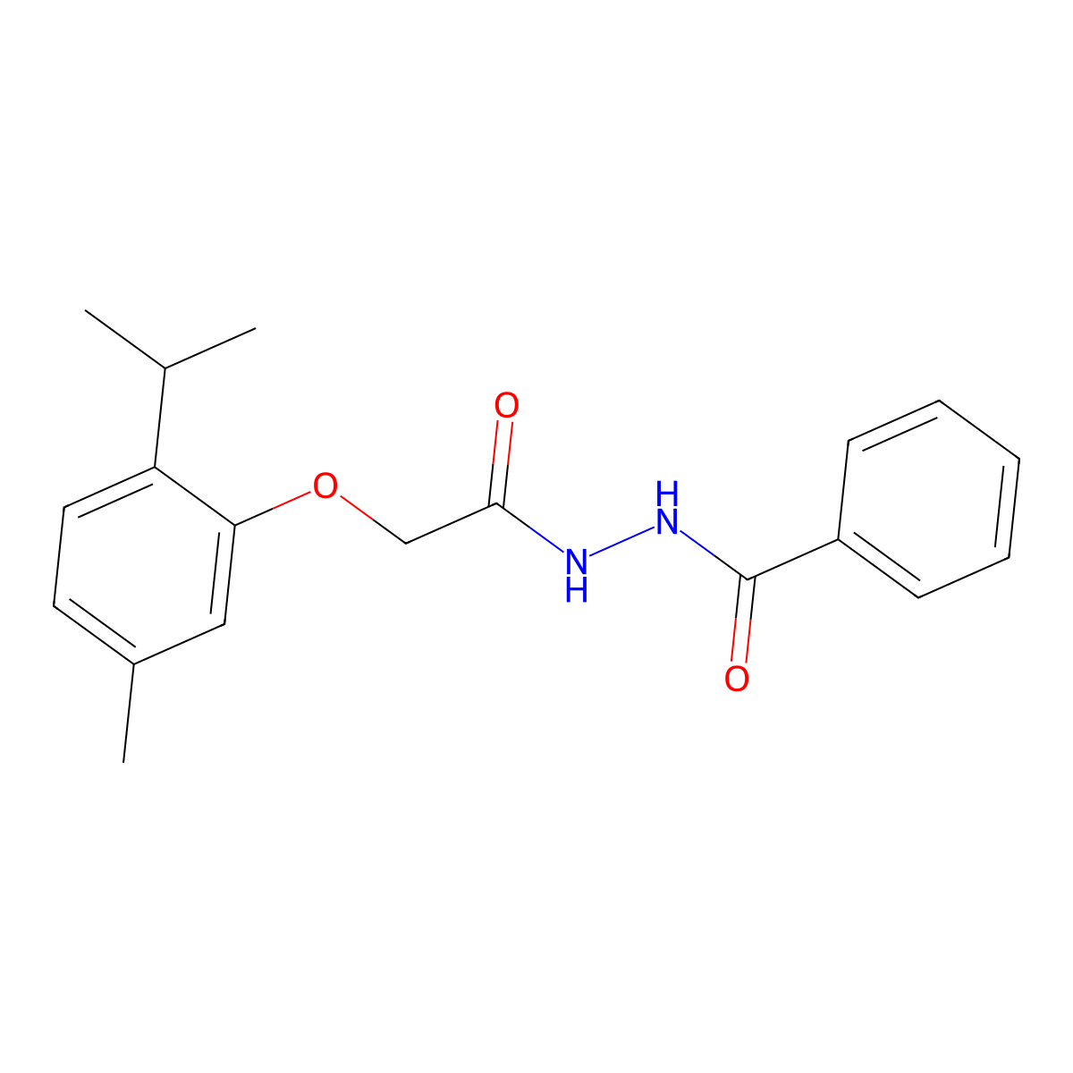 N'-[2-(5-methyl-2-propan-2-ylphenoxy)acetyl]benzohydrazide molecular structure, CAS 302559-05-3