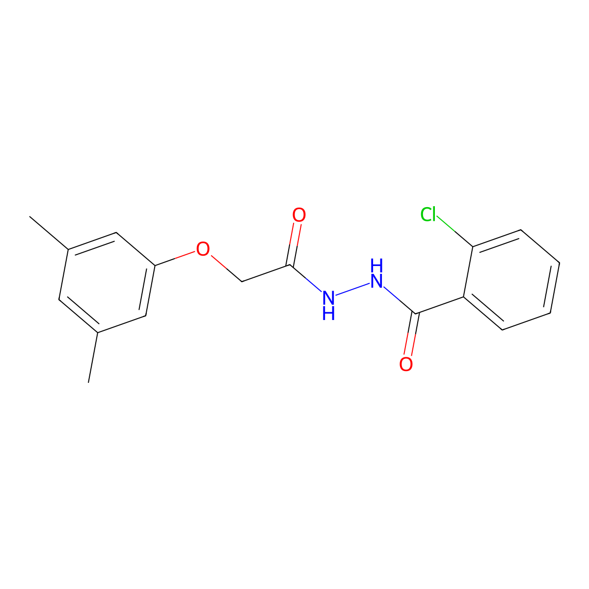 2-chloro-N'-[(3,5-dimethylphenoxy)acetyl]benzohydrazide molecular structure, CAS 302559-21-3