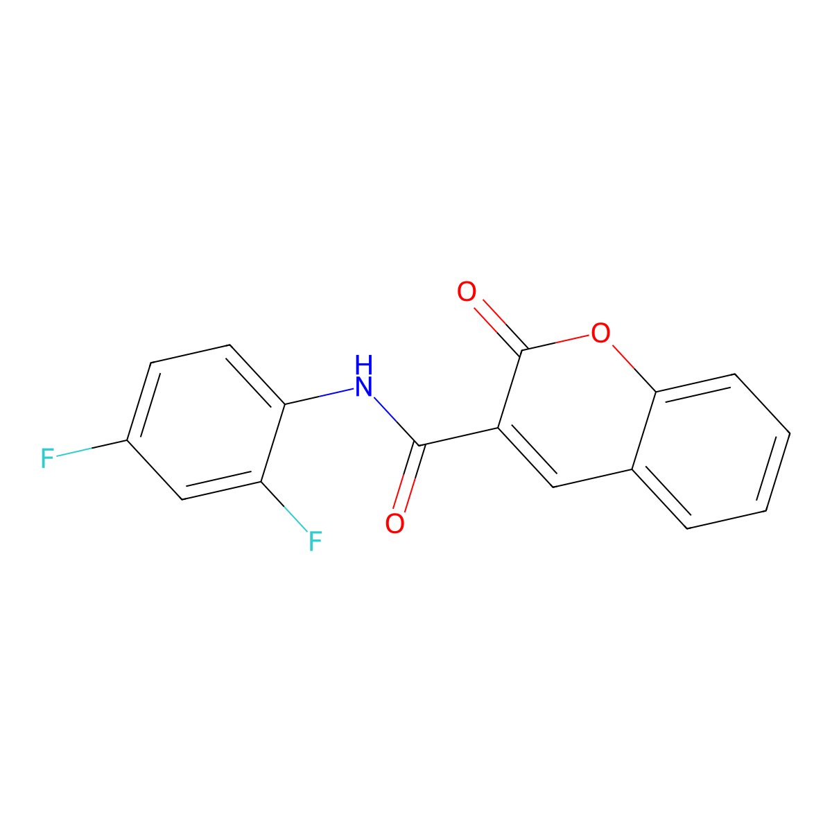 N-(2,4-Difluorophenyl)-2-oxo-2H-chromene-3-carboxamide molecular structure, CAS 302559-64-4