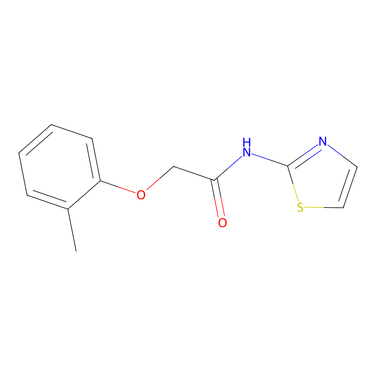 2-(2-methylphenoxy)-N-(1,3-thiazol-2-yl)acetamide molecular structure, CAS 302559-72-4