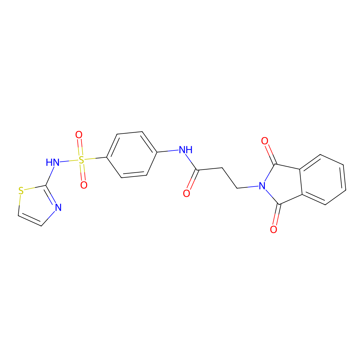 3-(1,3-dioxo-1,3-dihydro-2H-isoindol-2-yl)-N-[4-(1,3-thiazol-2-ylsulfamoyl)phenyl]propanamide molecular structure, CAS 302559-75-7