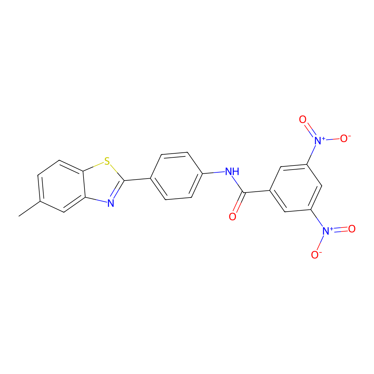 N-[4-(5-methyl-1,3-benzothiazol-2-yl)phenyl]-3,5-dinitrobenzamide molecular structure, CAS 302559-79-1