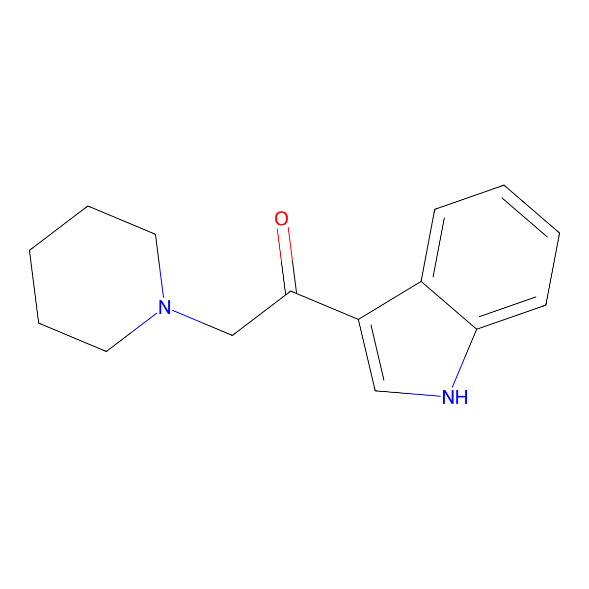 1-(1H-Indol-3-yl)-2-(1-piperidinyl)ethanone molecular structure, CAS 30256-73-6