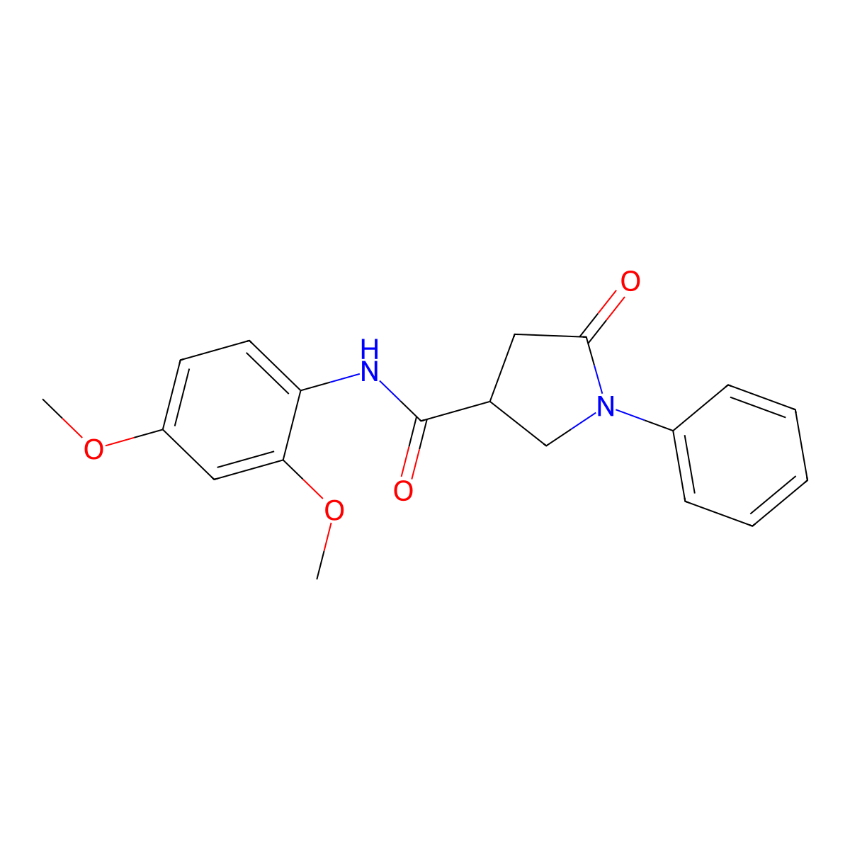 N-(2,4-dimethoxyphenyl)-5-oxo-1-phenylpyrrolidine-3-carboxamide molecular structure, CAS 302560-02-7