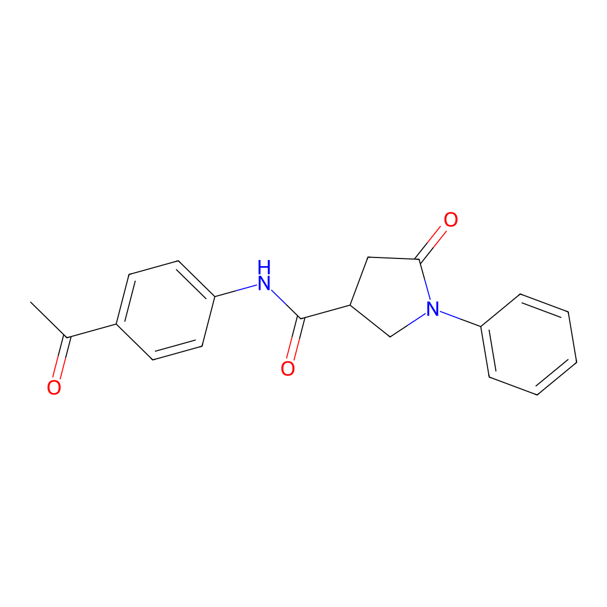 N-(4-acetylphenyl)-5-oxo-1-phenylpyrrolidine-3-carboxamide molecular structure, CAS 302560-03-8