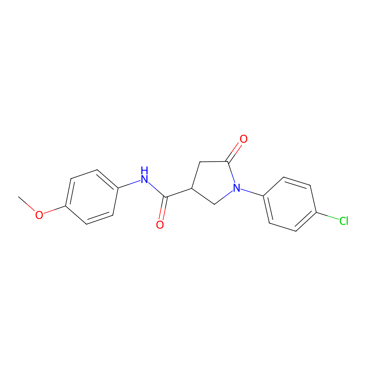 1-(4-chlorophenyl)-N-(4-methoxyphenyl)-5-oxopyrrolidine-3-carboxamide molecular structure, CAS 302560-47-0
