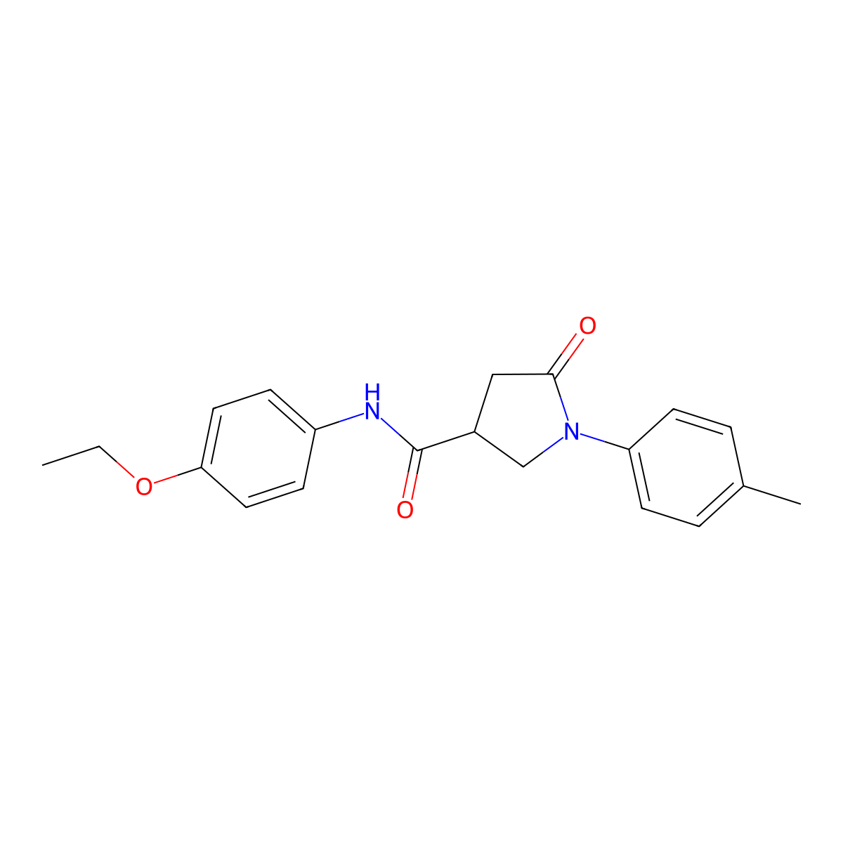 N-(4-ethoxyphenyl)-1-(4-methylphenyl)-5-oxopyrrolidine-3-carboxamide molecular structure, CAS 302560-71-0