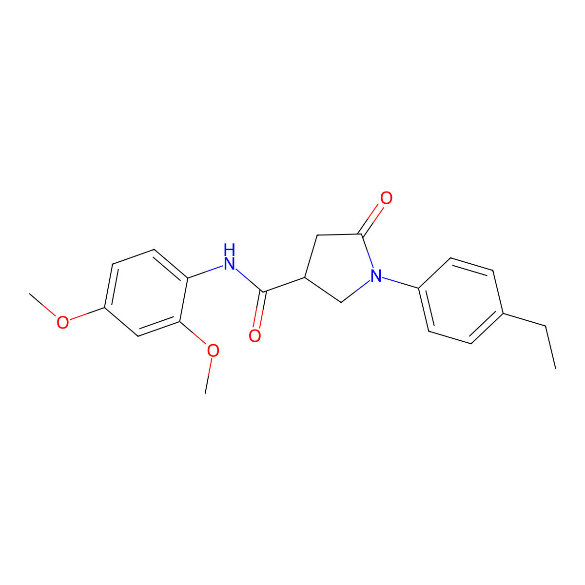 N-(2,4-dimethoxyphenyl)-1-(4-ethylphenyl)-5-oxopyrrolidine-3-carboxamide molecular structure, CAS 302560-84-5