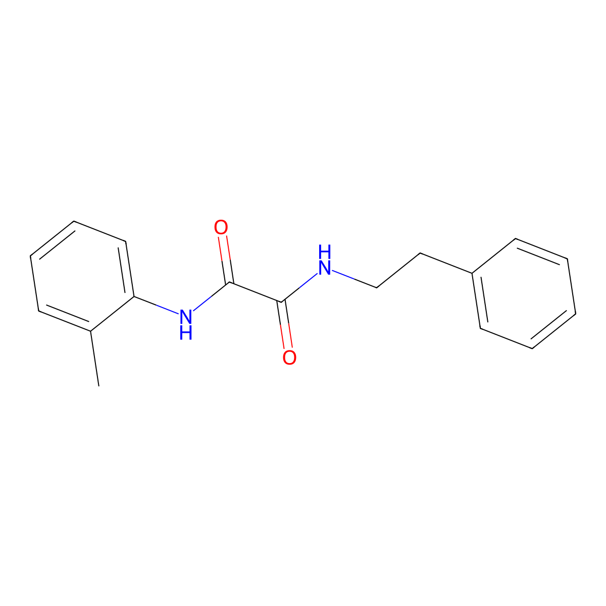 N-(2-methylphenyl)-N'-(2-phenylethyl)ethanediamide molecular structure, CAS 302560-85-6