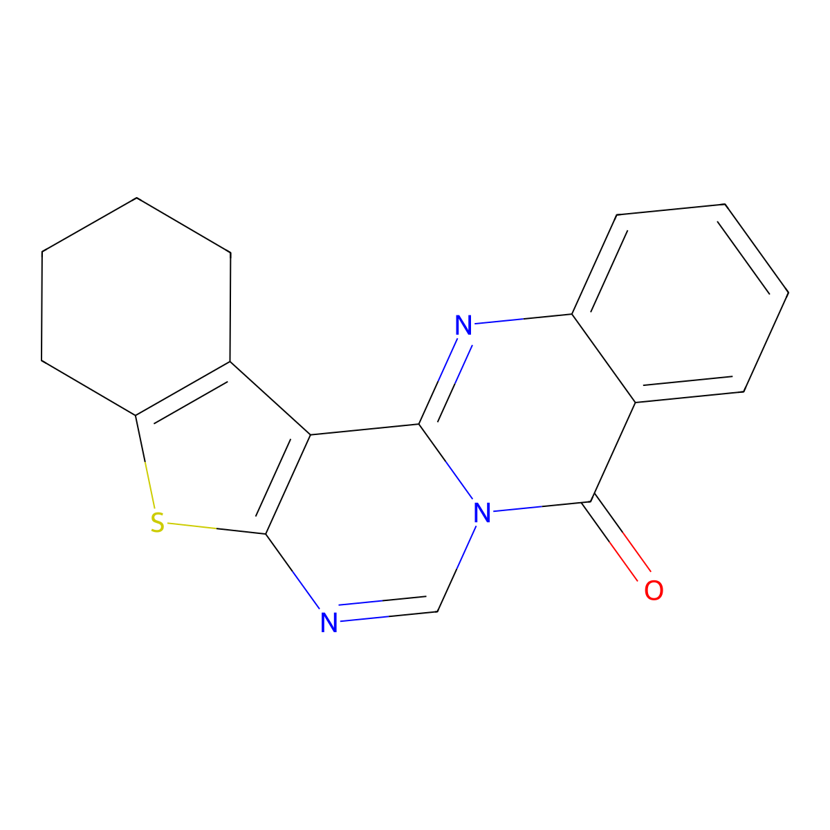 1,2,3,4-tetrahydro-9H-[1]benzothieno[2',3':4,5]pyrimido[6,1-b]quinazolin-9-one molecular structure, CAS 302560-89-0