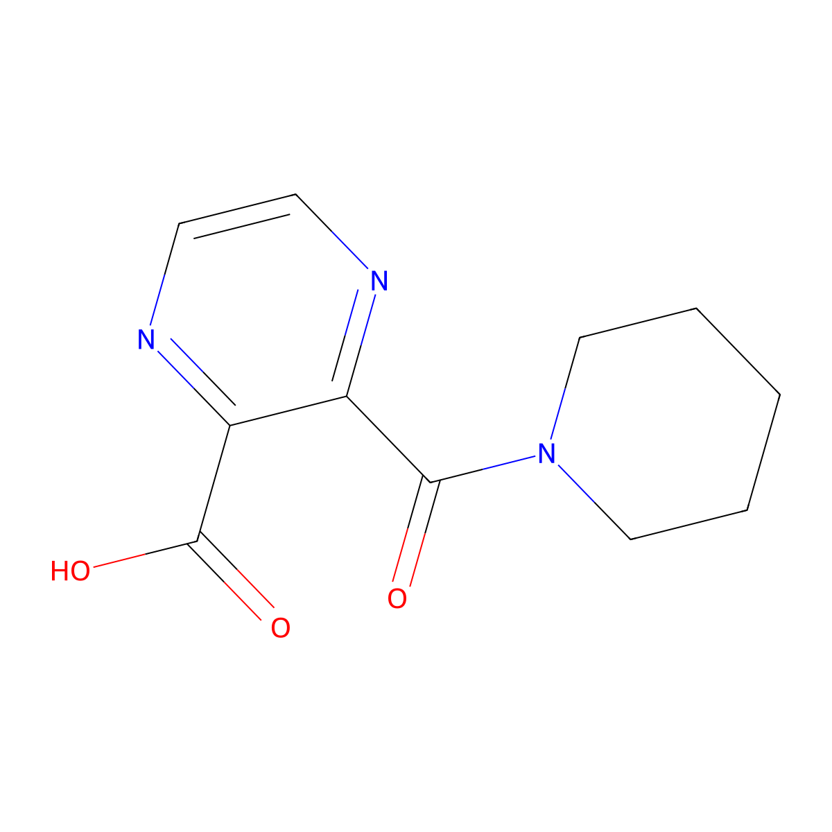 3-(Piperidine-1-carbonyl)pyrazine-2-carboxylic acid molecular structure, CAS 302560-90-3