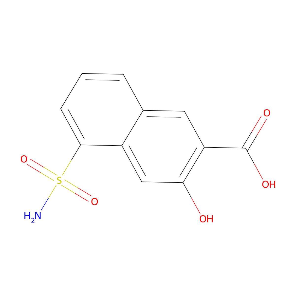 5-(Aminosulfonyl)-3-hydroxy-2-naphthoic acid molecular structure, CAS 302561-05-3