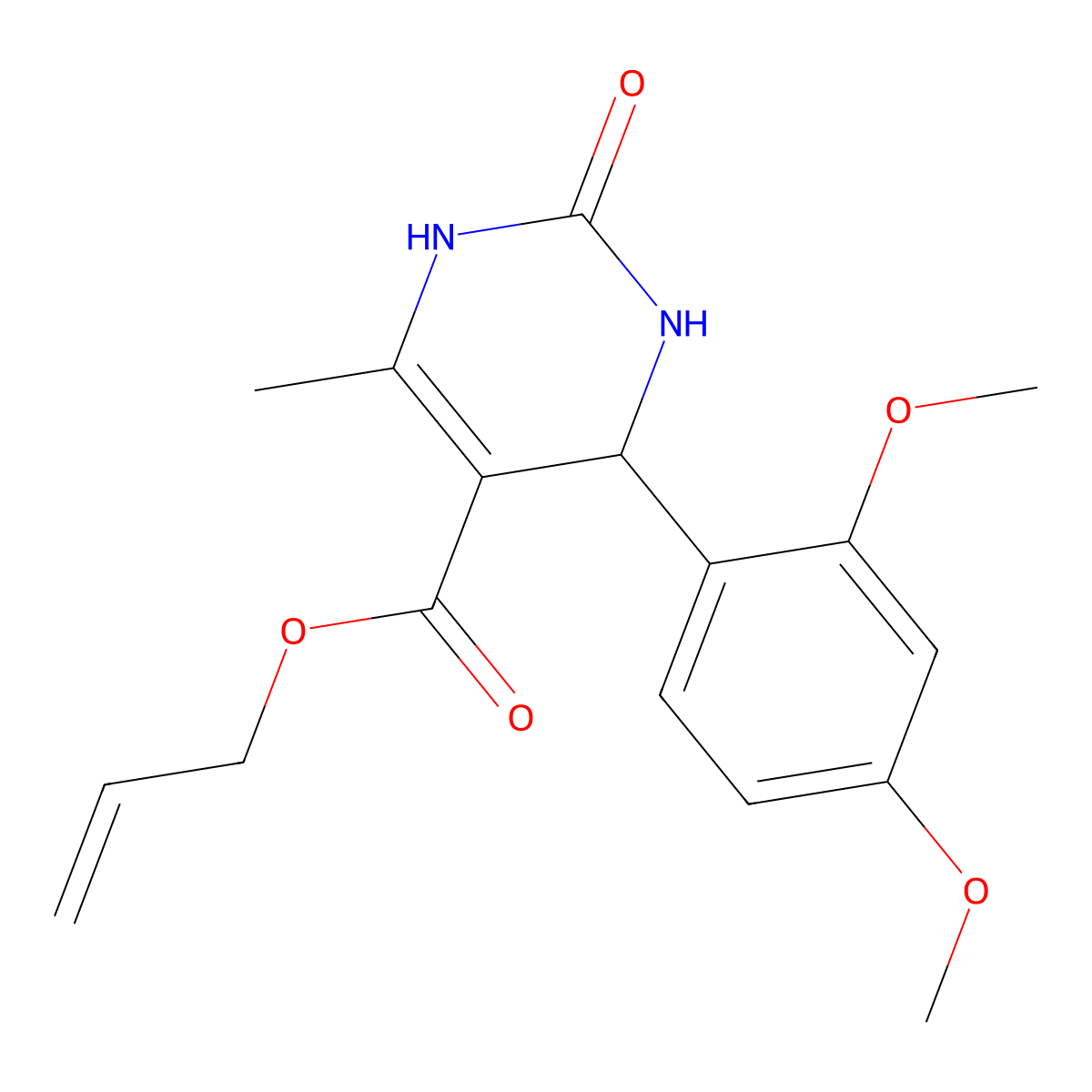 Allyl 4-(2,4-dimethoxyphenyl)-6-methyl-2-oxo-1,2,3,4-tetrahydro-5-pyrimidinecarboxylate molecular structure, CAS 302561-37-1