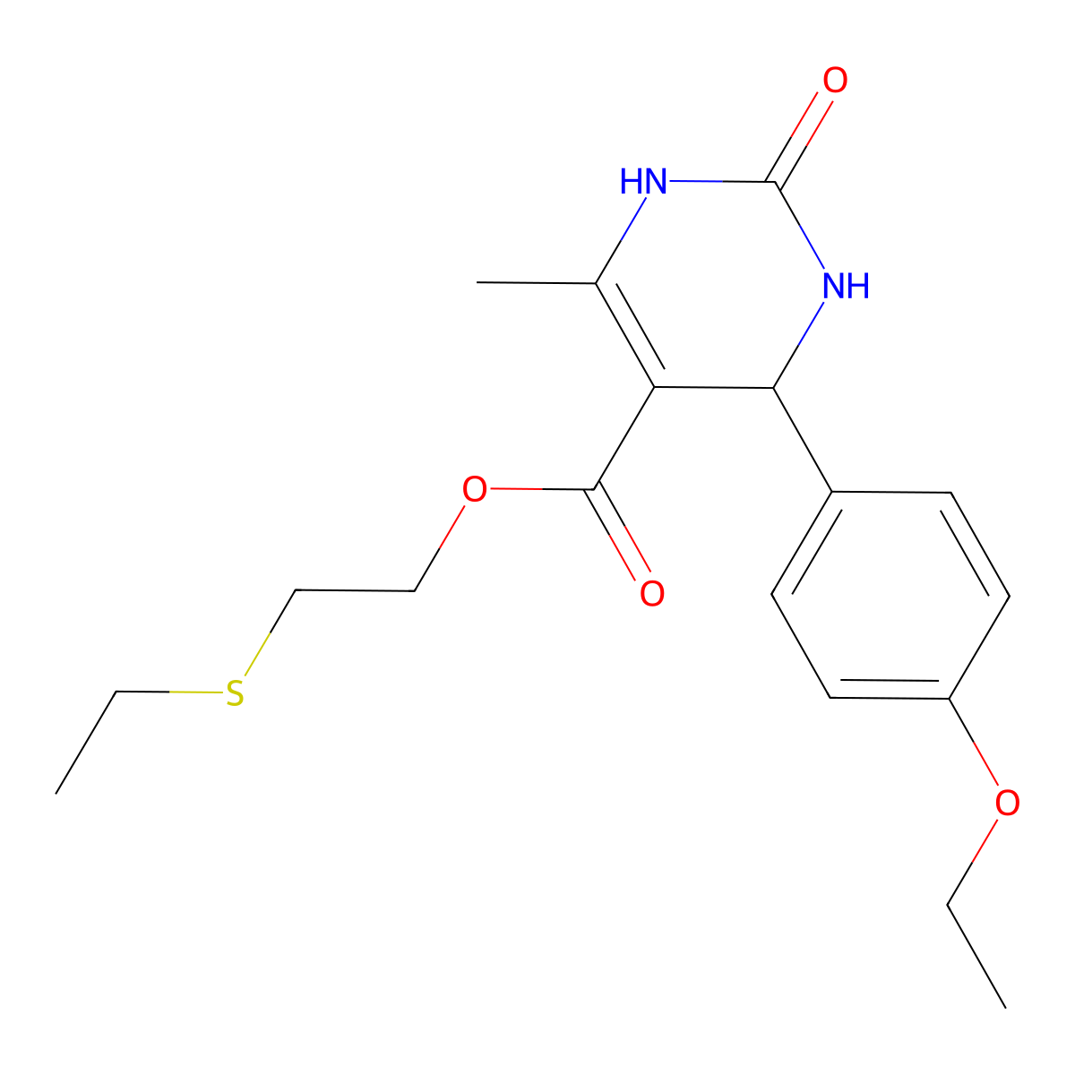 2-(Ethylsulfanyl)ethyl 4-(4-ethoxyphenyl)-6-methyl-2-oxo-1,2,3,4-tetrahydropyrimidine-5-carboxylate molecular structure, CAS 302561-50-8