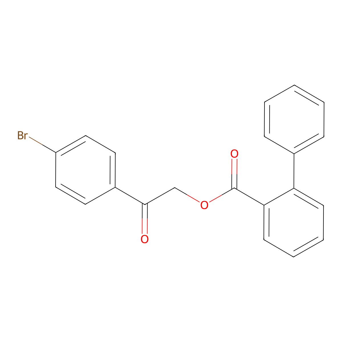 2-(4-Bromophenyl)-2-oxoethyl [1,1'-biphenyl]-2-carboxylate molecular structure, CAS 302567-38-0